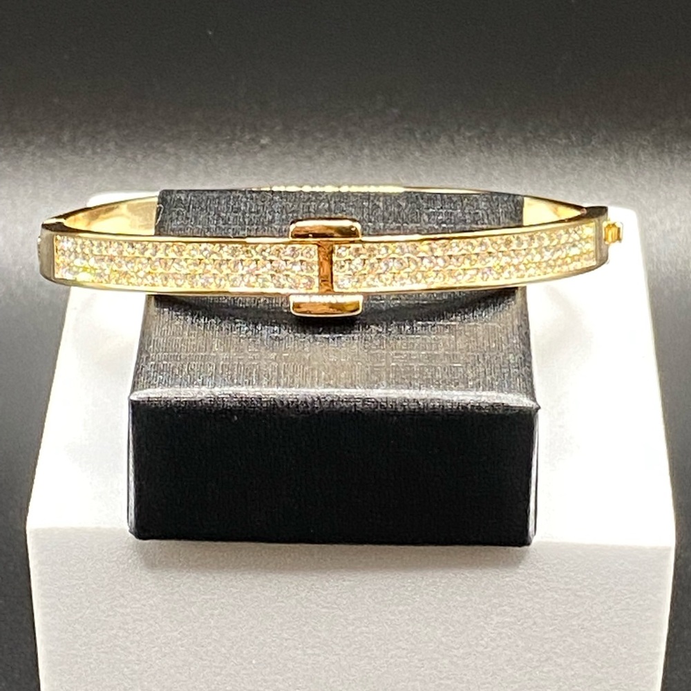 Gold Tone Bracelet with Crystal Bling Accents